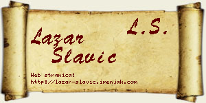 Lazar Slavić vizit kartica